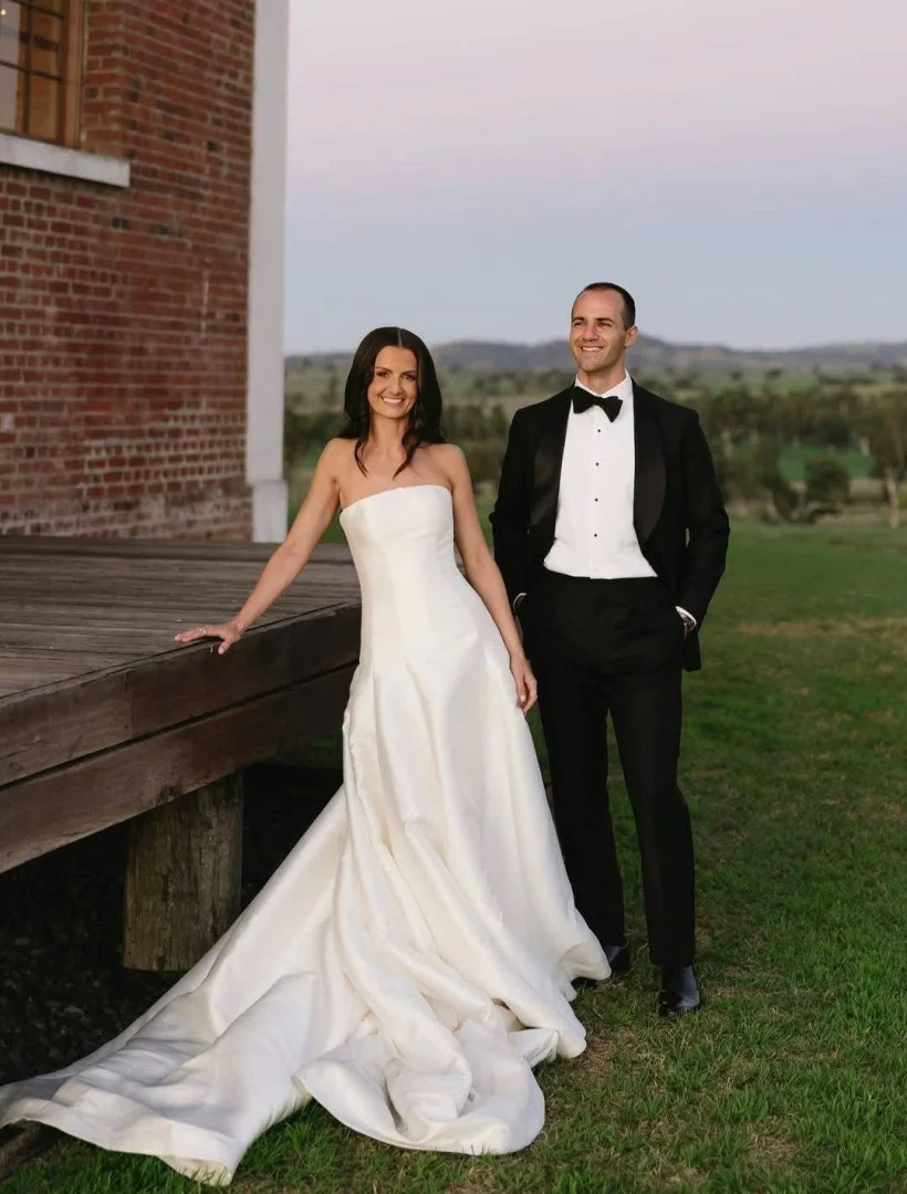 Bride and groom on their wedding day, with bridal hair and makeup by Runway Tamworth